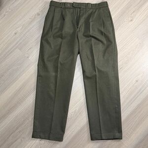 Slates Stretch Olive Green Classic Fit Dress Pants